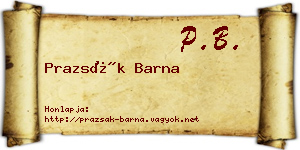 Prazsák Barna névjegykártya